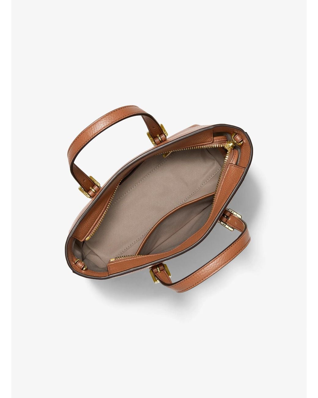 MICHAEL Michael Kors Brown Mk Quinn Small Pebbled Leather Convertible Crossbody Bag