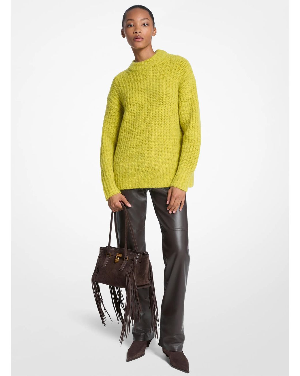 MICHAEL Michael Kors Yellow Mk Textured Knit Jumper