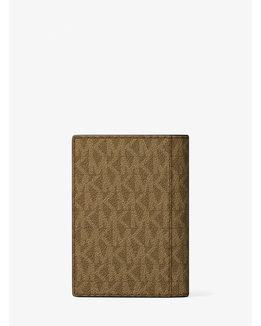 Michael Kors Natural Michael Kors Hudson Signature Logo Folio Card Case for men