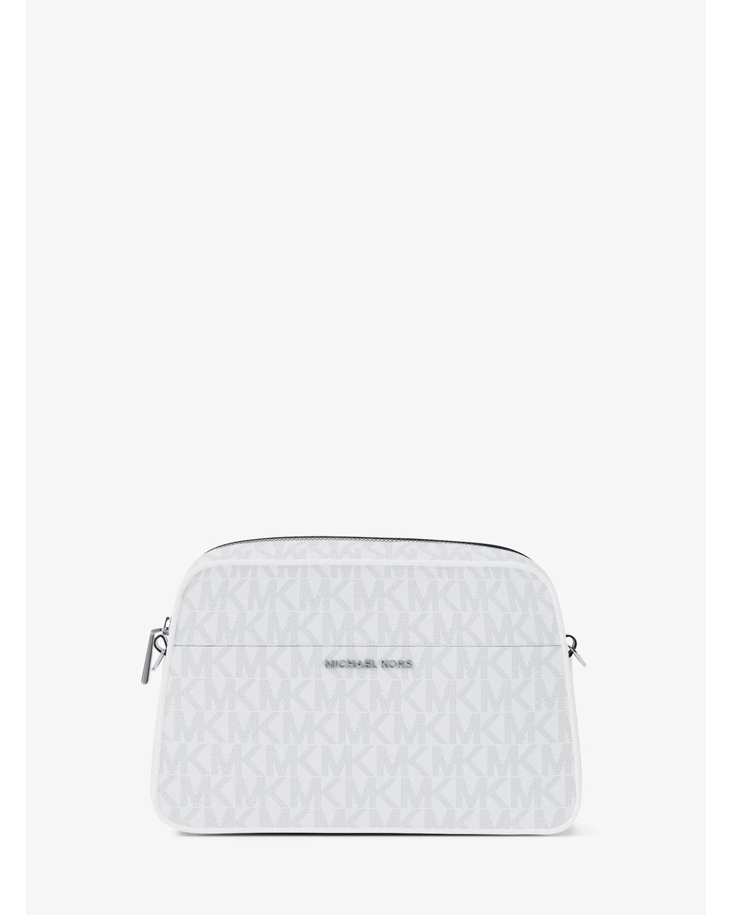 MICHAEL Michael Kors White Mk Jet Set Small Signature Logo Camera Crossbody Bag