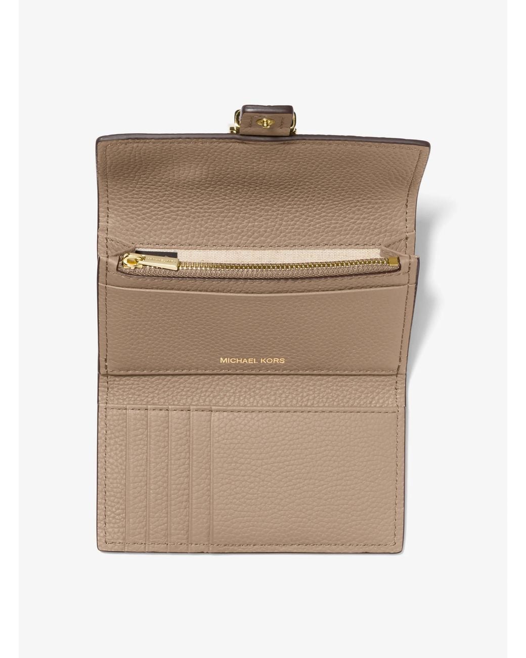 MICHAEL Michael Kors Natural Mk Nolita Medium Pebbled Leather Tri-Fold Wallet