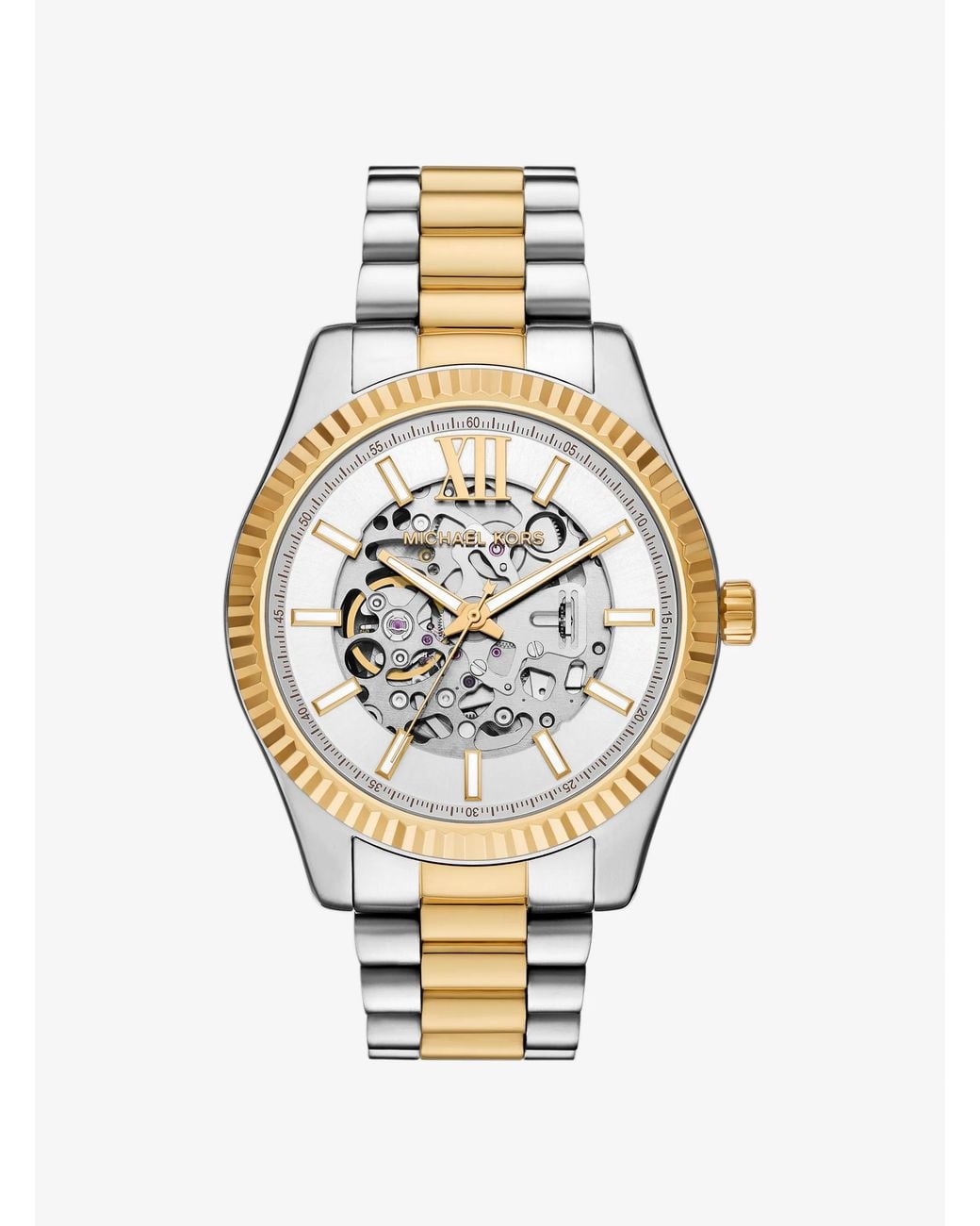 Michael Kors Metallic Mk Oversized Lexington Two-Tone Watch for men