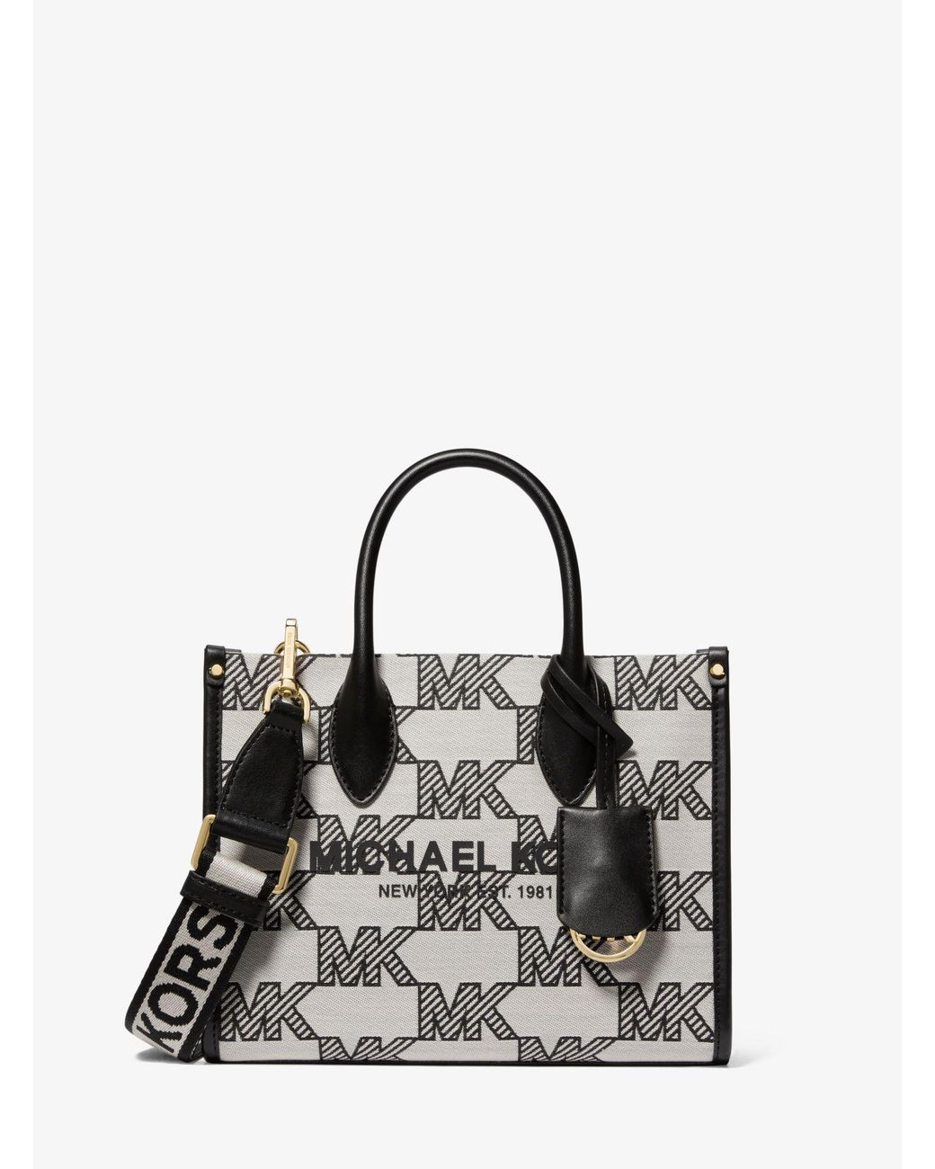 Michael Kors Mirella Small Logo Jacquard Crossbody Bag In Black Lyst