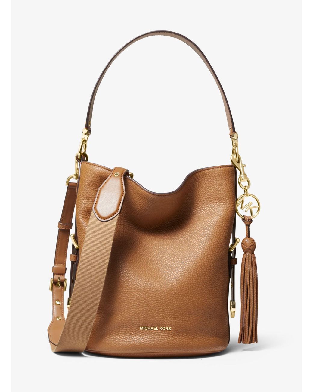 brooke medium pebbled leather shoulder bag michael kors