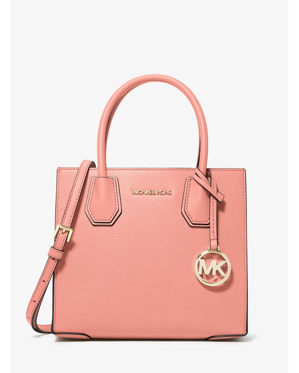 Michael Kors Mercer Medium Pebbled Leather Crossbody Bag in Pink Lyst