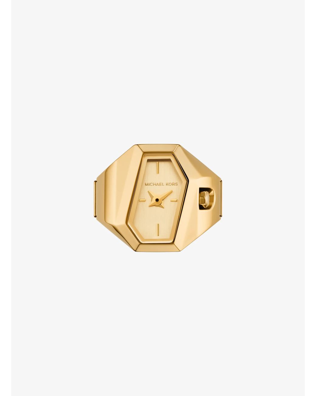 Michael Kors White Suri-Tone Ring Watch