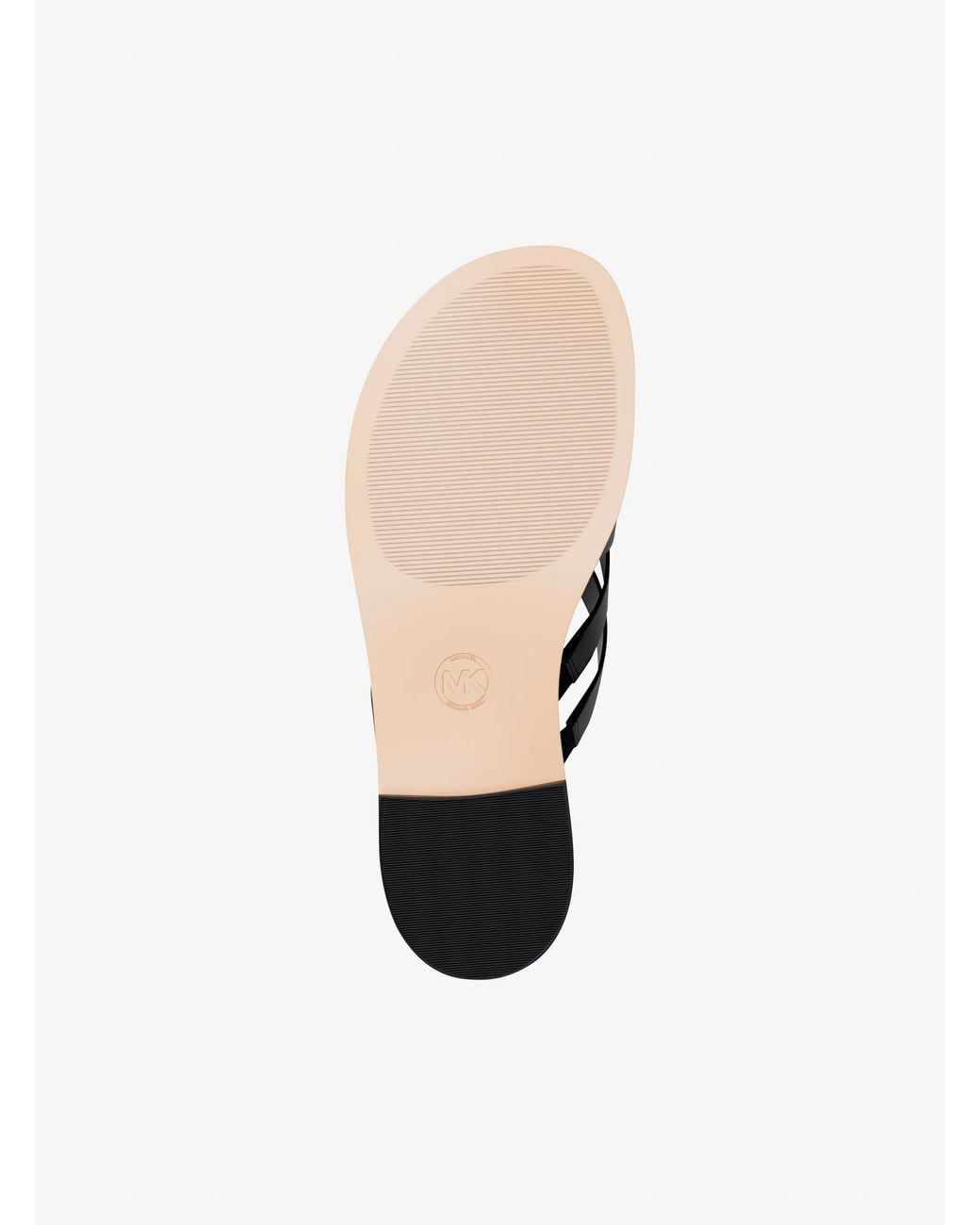 MICHAEL Michael Kors Black Michael Kors Erika Leather Slide Sandal