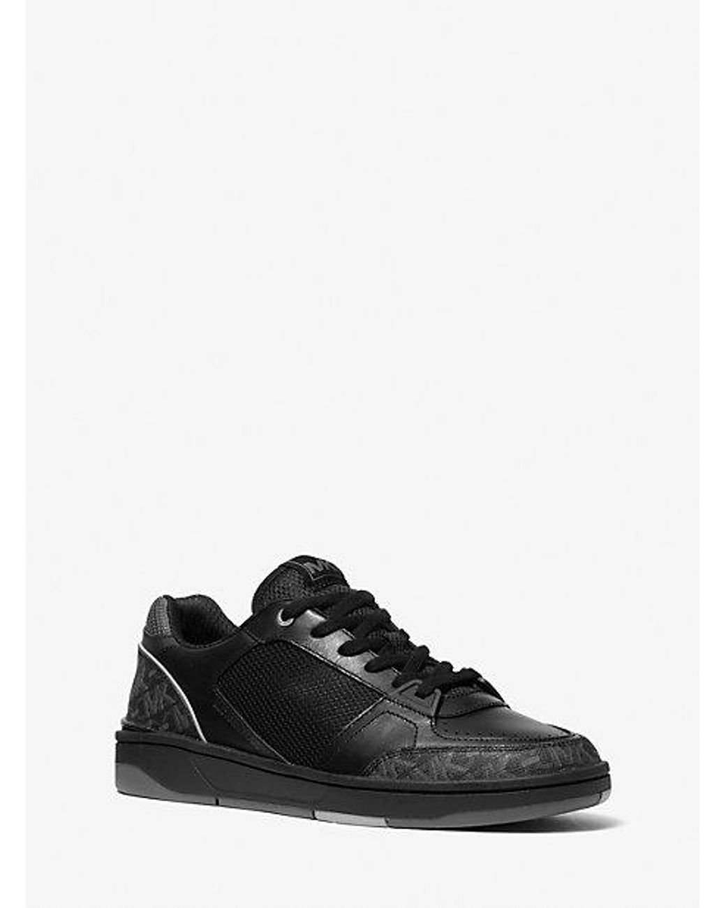 Michael kors black leather trainers sale