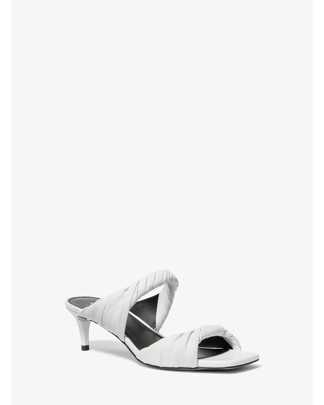 MICHAEL Michael Kors White Mk Kiana Leather Mule Sandal