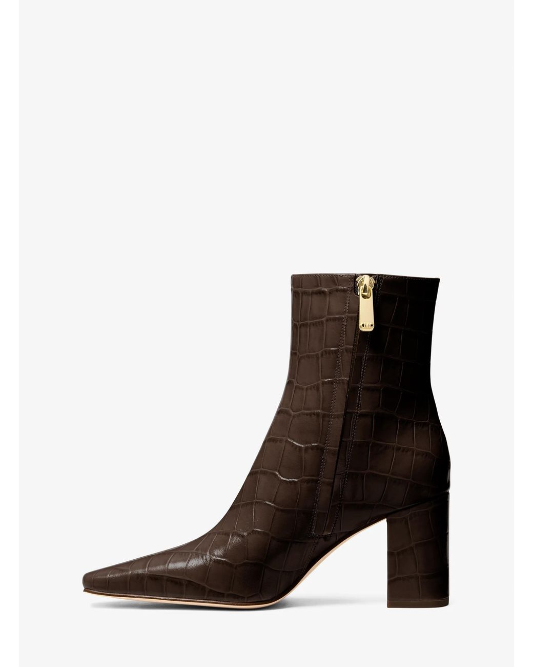 MICHAEL Michael Kors White Mk Elise Crocodile Embossed Leather Boot