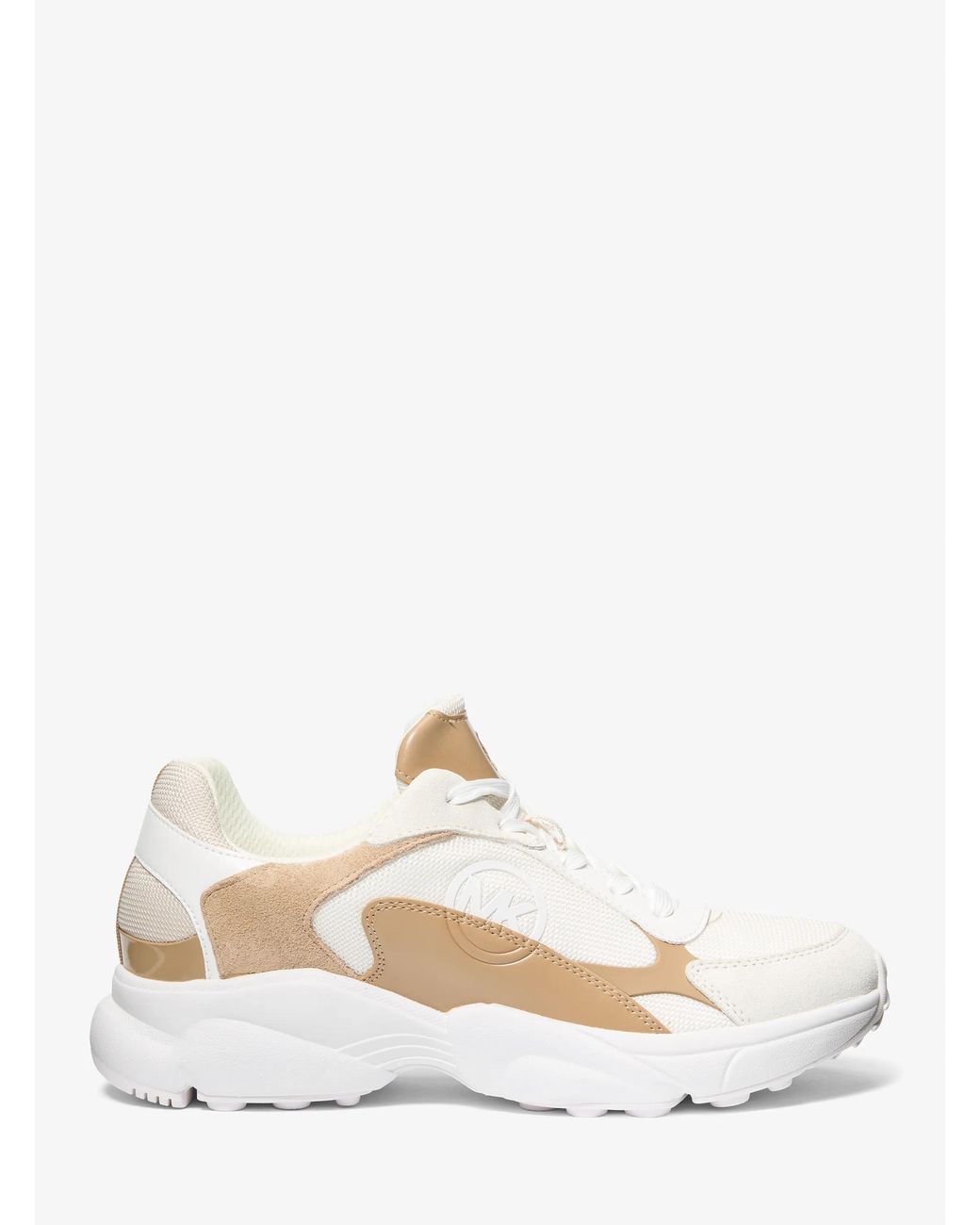 MICHAEL Michael Kors White Mk Sami Mixed-Media Trainer