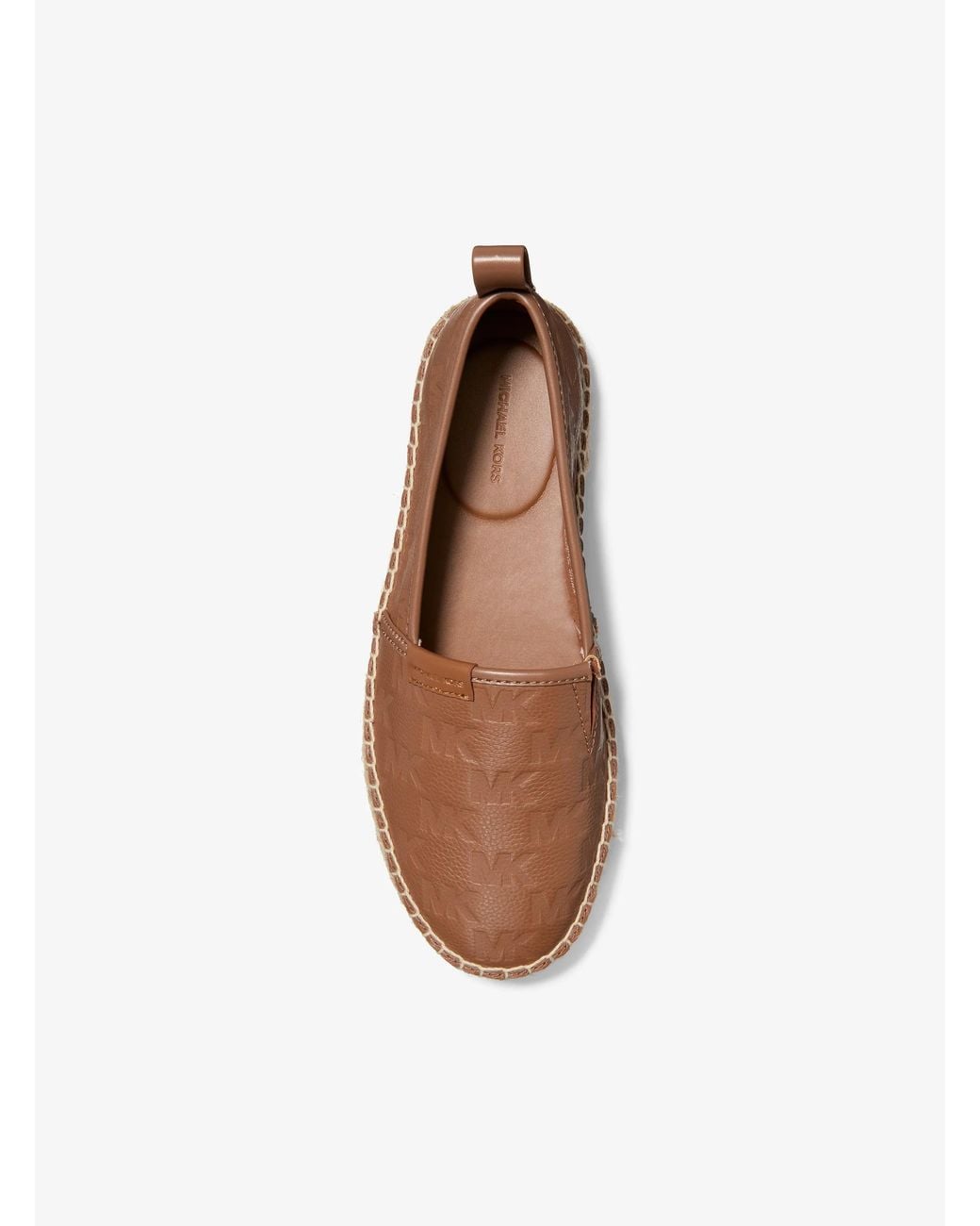 Michael Kors Brown Mk Elias Logo Embossed Leather Espadrille for men