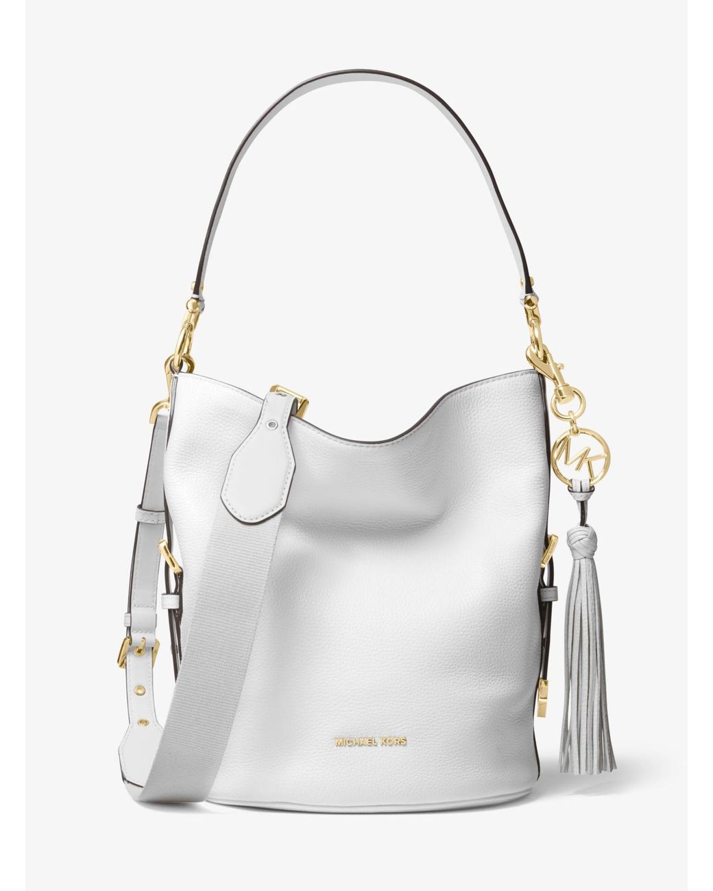 Michael kors brooke pebble on sale leather bucket shoulder bag