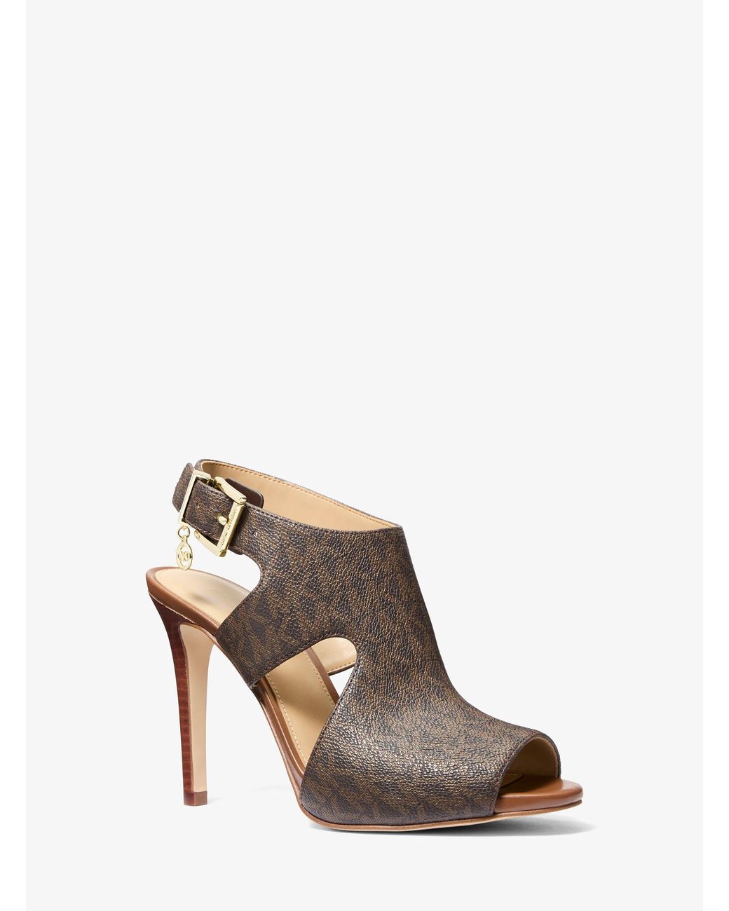 MICHAEL Michael Kors Brown Mk Harper Signature Logo Sandal
