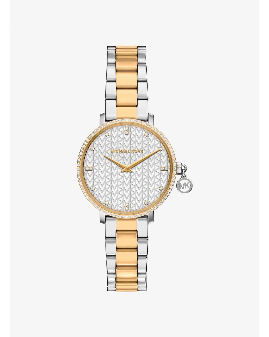 Michael Kors Metallic Mini Pyper Pavé Two-Tone Watch