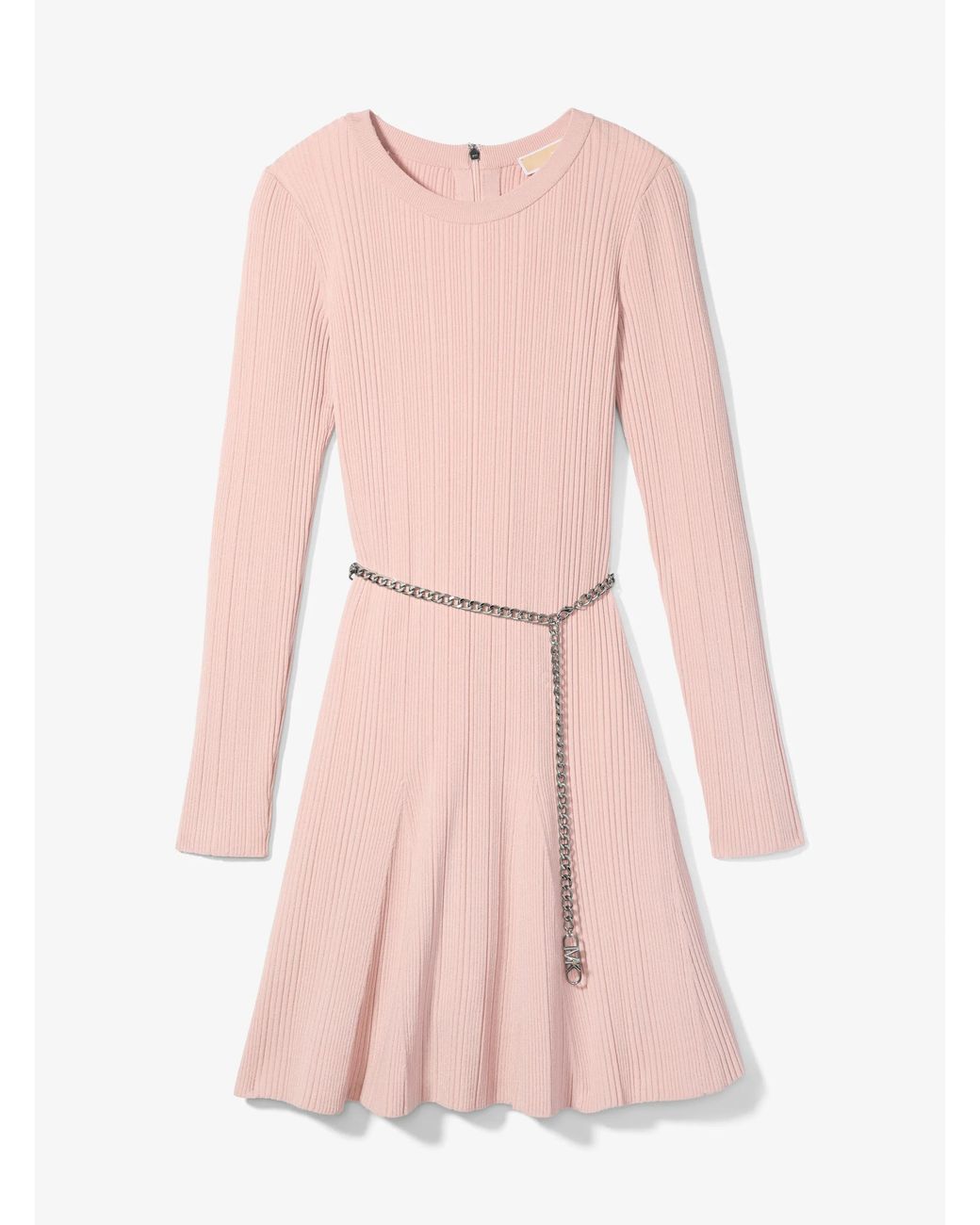 MICHAEL Michael Kors Pink Stretch Knit Belted Dress