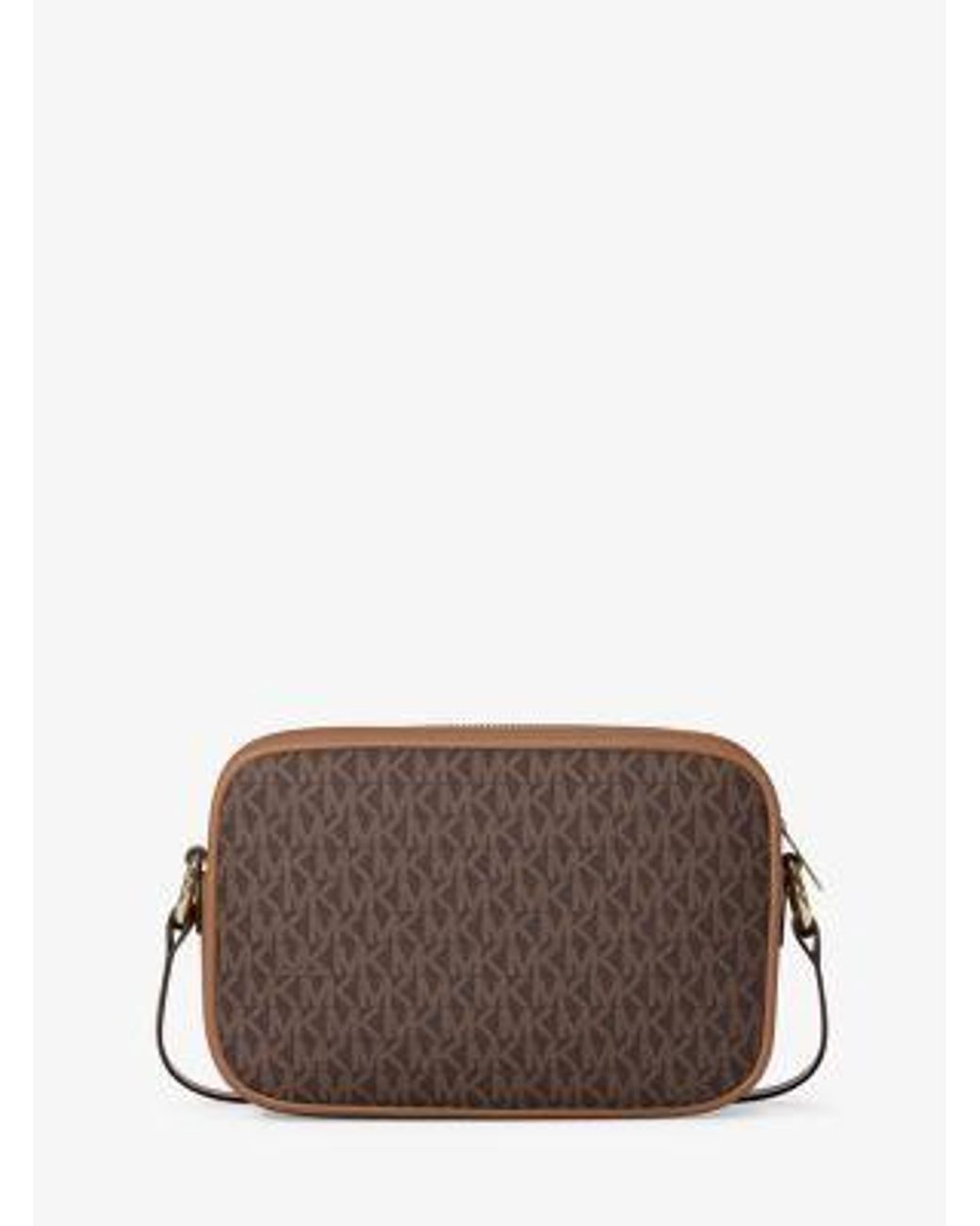 Michael Kors Brown Jet Set Travel Large Signature Logo Camera Crossbody Bag