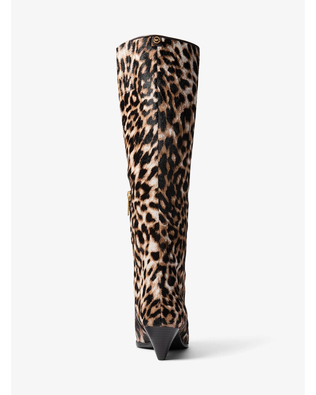 MICHAEL Michael Kors White Michael Kors Jayla Leopard Print Calf Hair Knee-High Boot