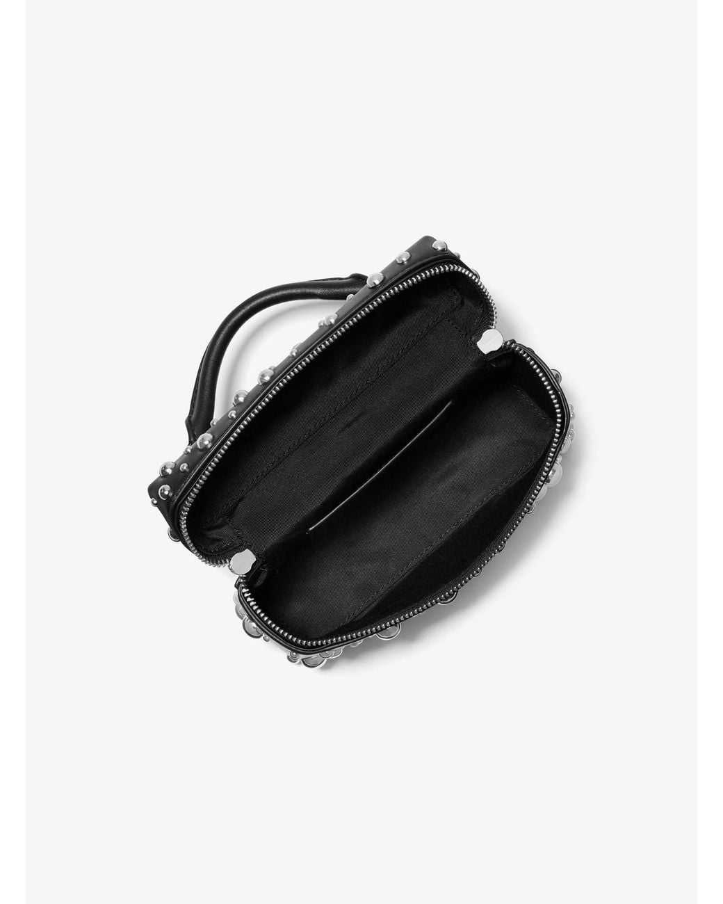 MICHAEL Michael Kors Black Mk Jana Extra-Small Studded Satin Crossbody Bag