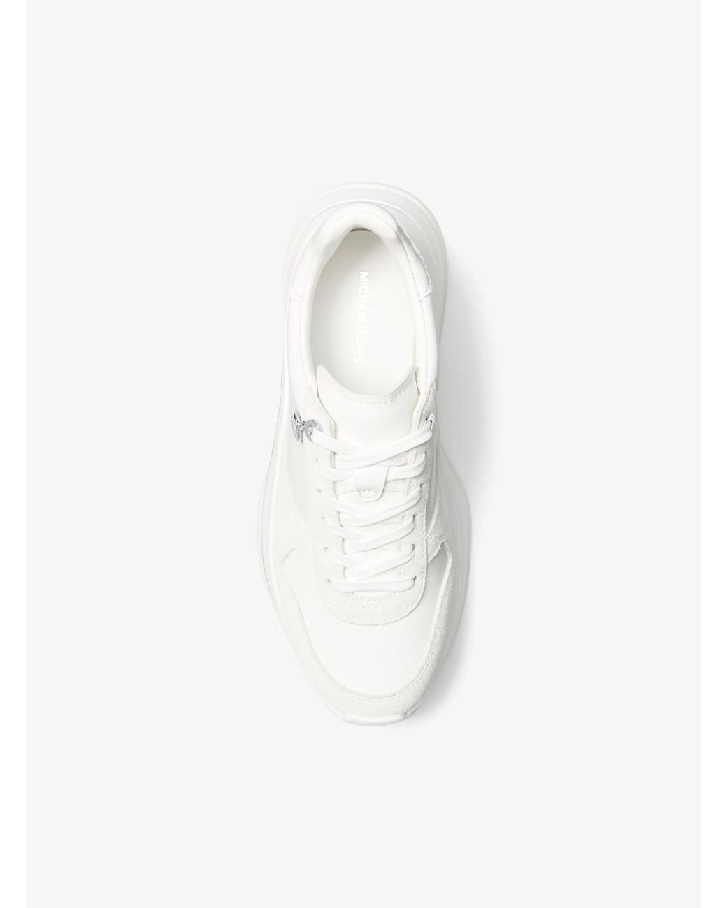 MICHAEL Michael Kors White Mk Arla Leather And Suede Trainer