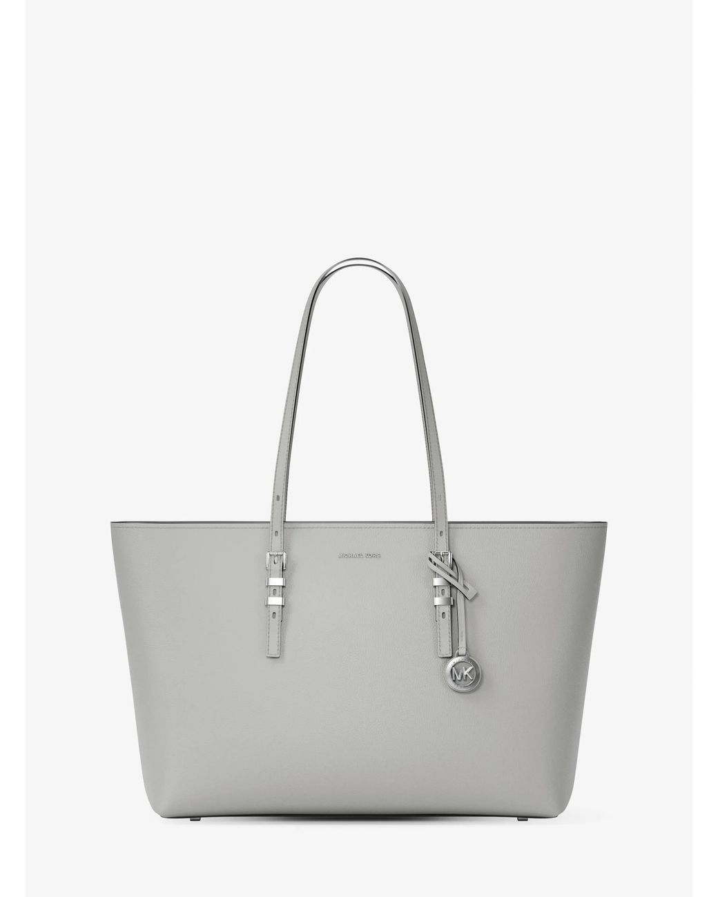 MICHAEL Michael Kors Gray Mk Quinn Large Pebbled Leather Tote Bag