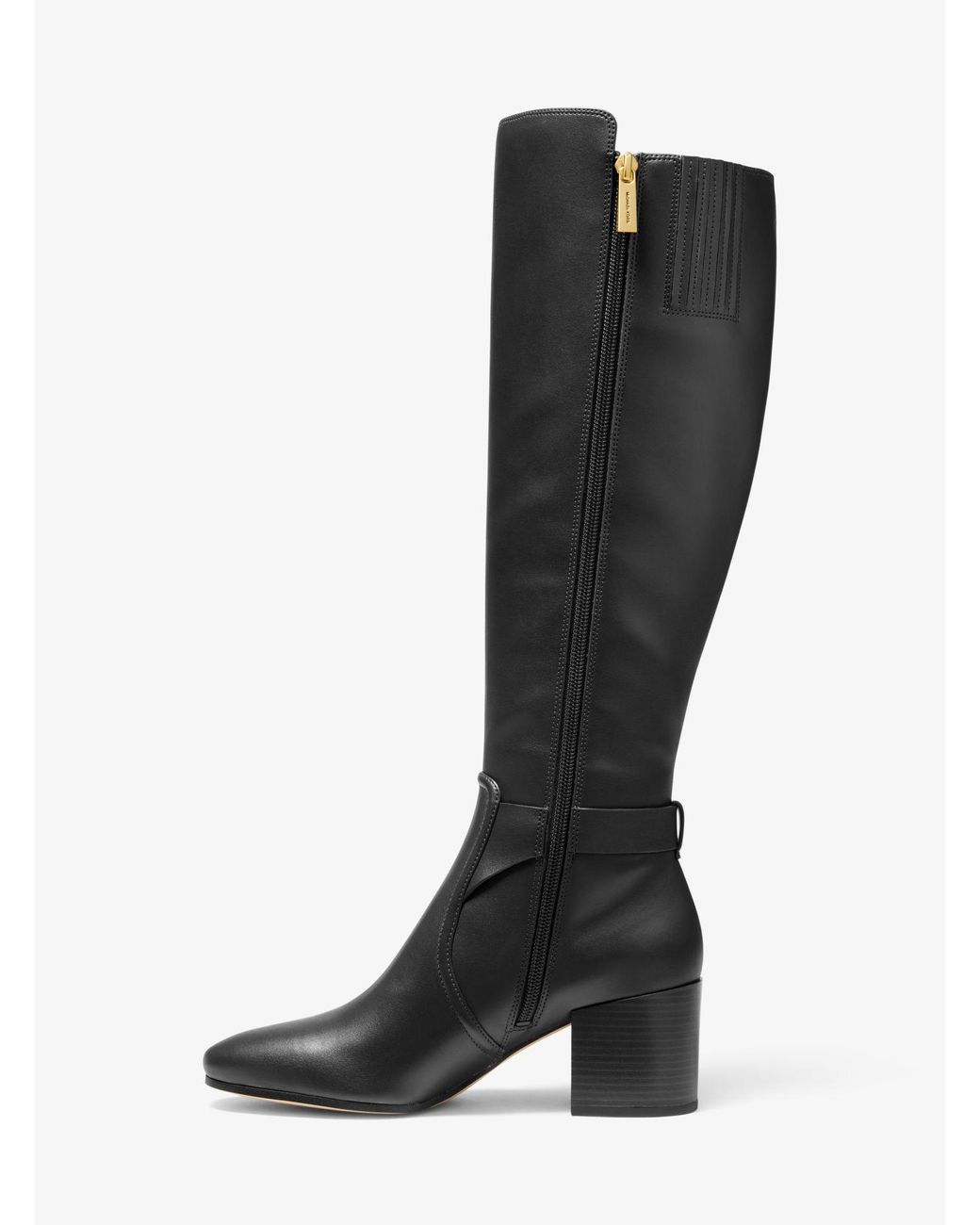 Michael Kors Carmen Faux Leather Riding Boot in Black | Lyst