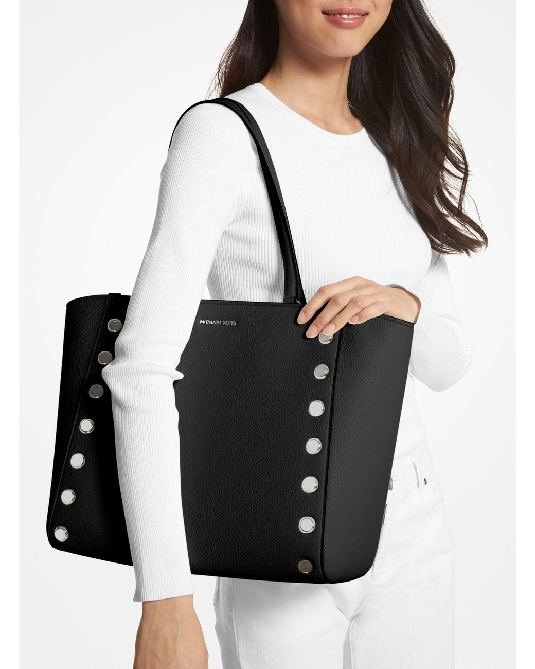 Shop Michael Kors WHITNEY Classic Michael Kors Whitney Large Studded  Saffiano Shoulder Bag by Zinute | BUYMA
