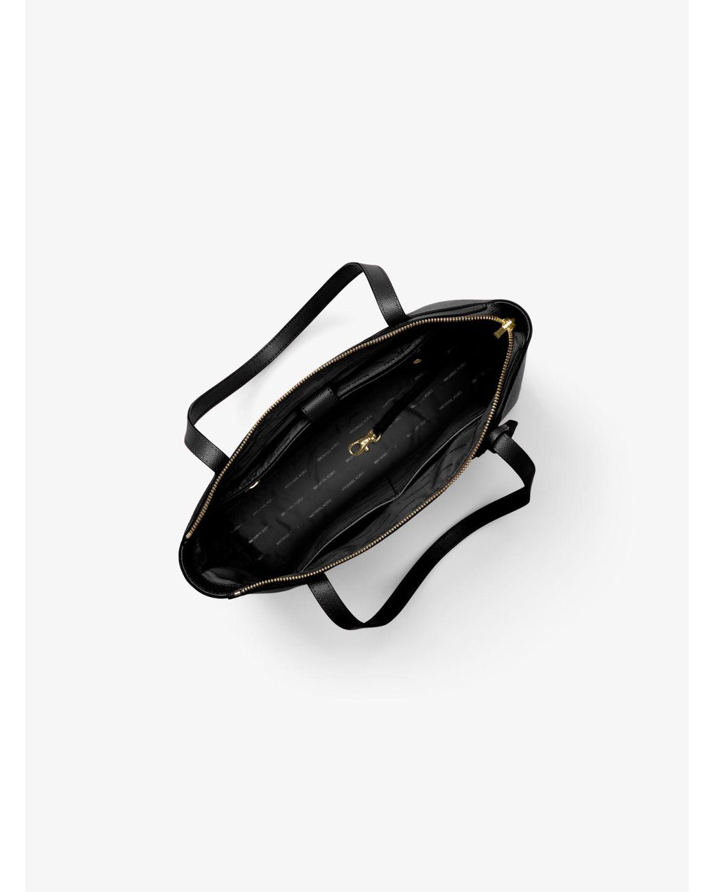 Michael Kors Maddie Medium Crossgrain Leather Tote Bag in Black | Lyst