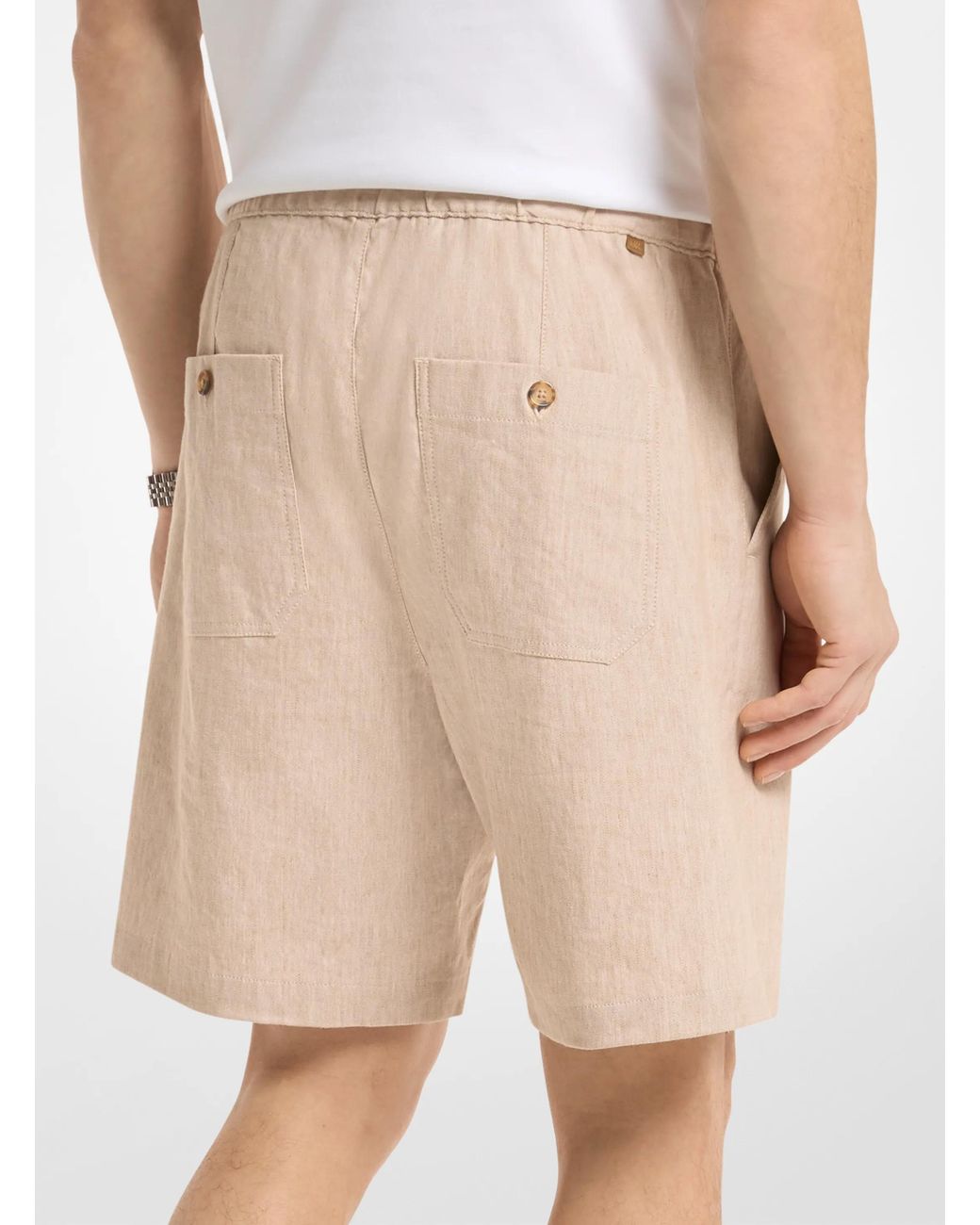 Michael Kors Natural Mk Linen Blend Shorts for men
