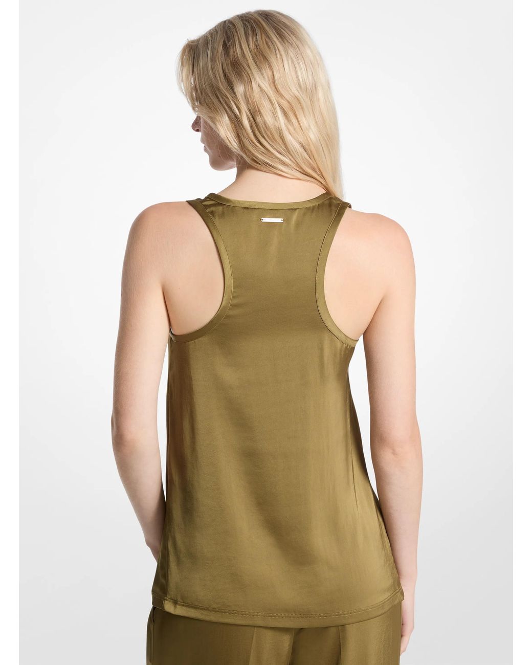 MICHAEL Michael Kors Green Mk Satin Racerback Vest