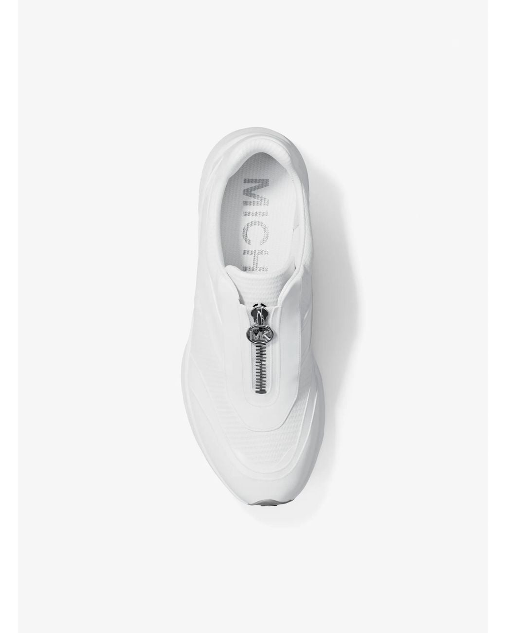 MICHAEL Michael Kors White Mk Thea Mixed-Media Trainer