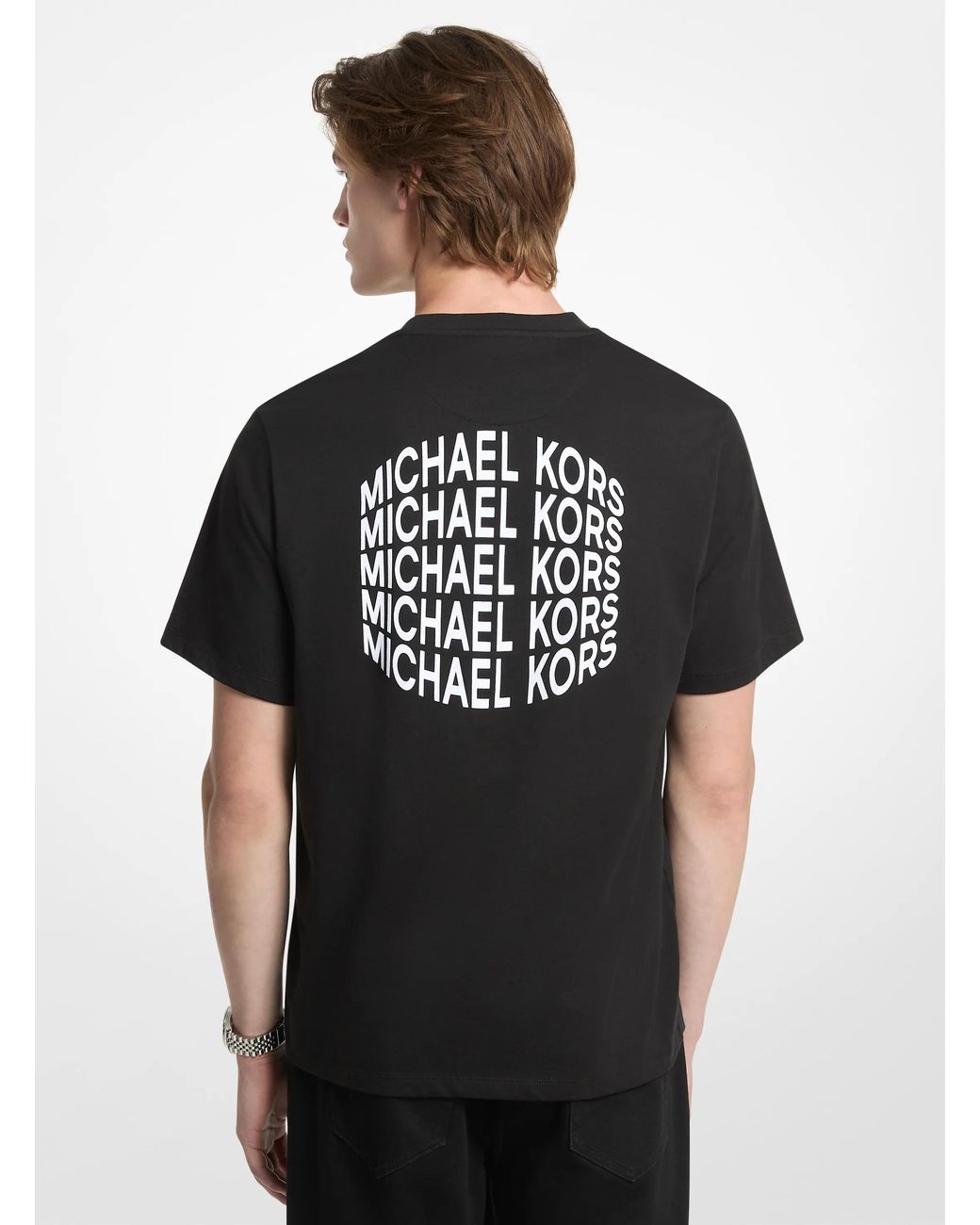 Michael Kors Black Mk Graphic Logo Cotton Jersey T-Shirt for men