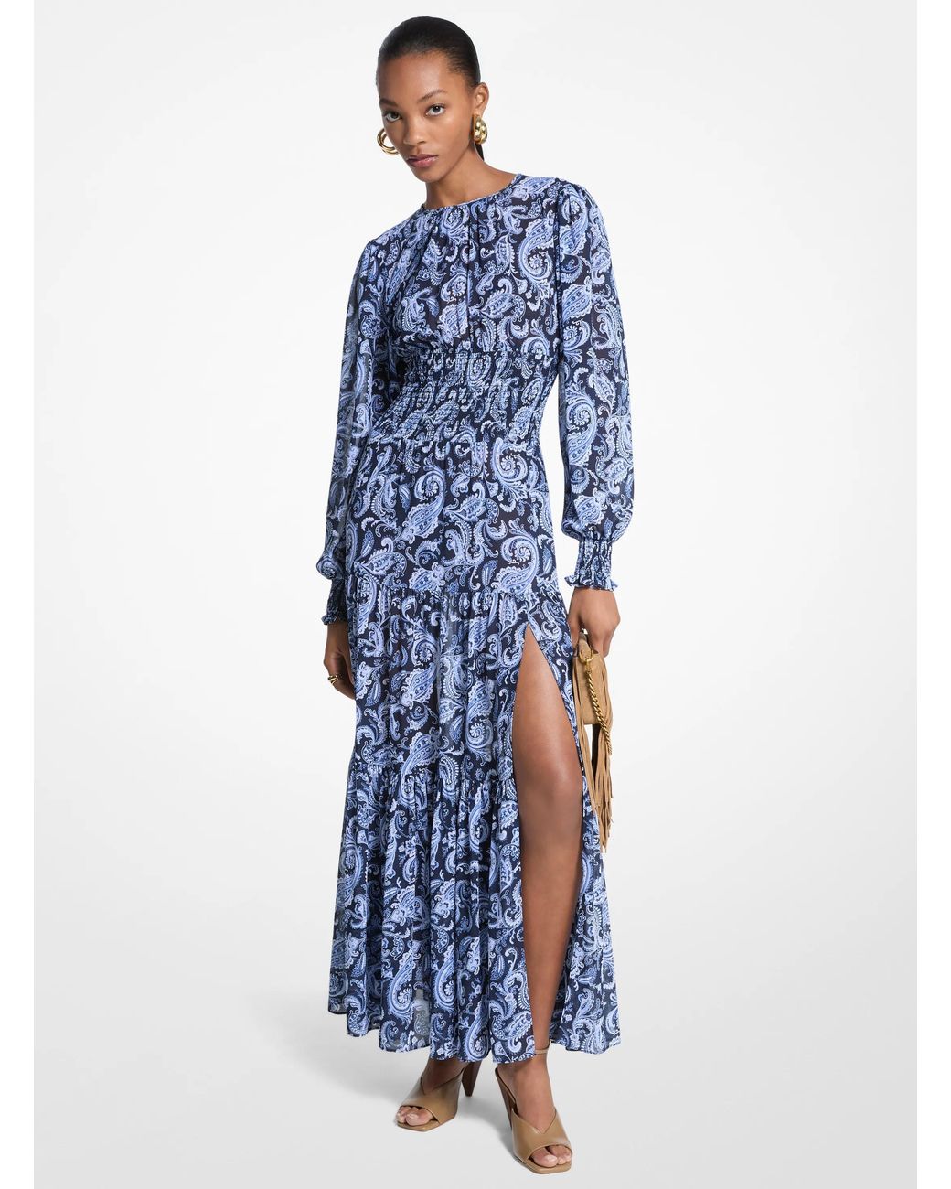 MICHAEL Michael Kors Blue Michael Printed Maxi Dress