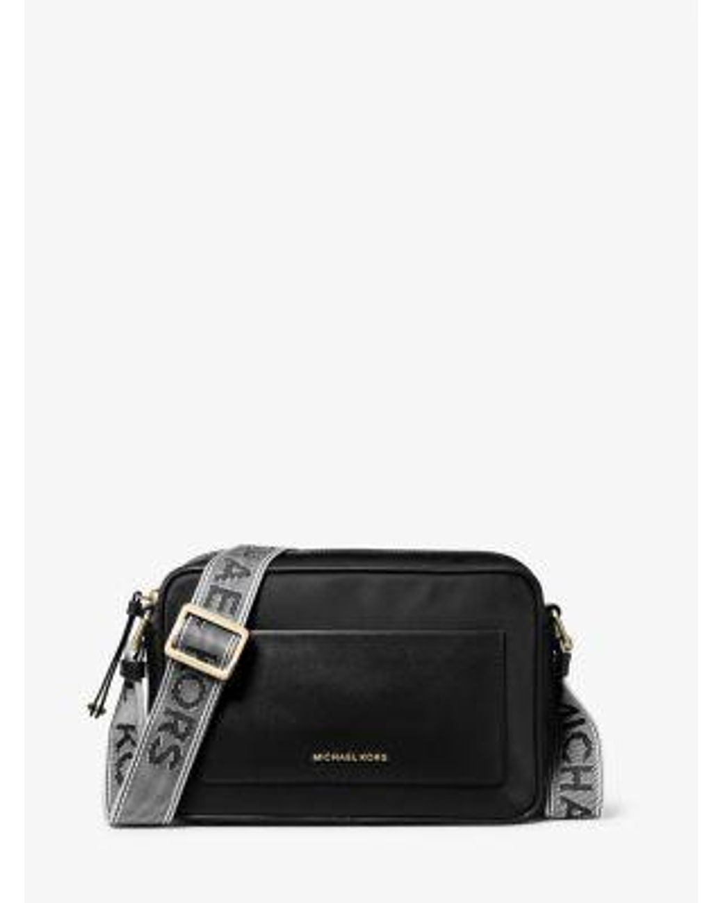 Michael Kors Black Jet Set Large Nylon Gabardine Crossbody Bag