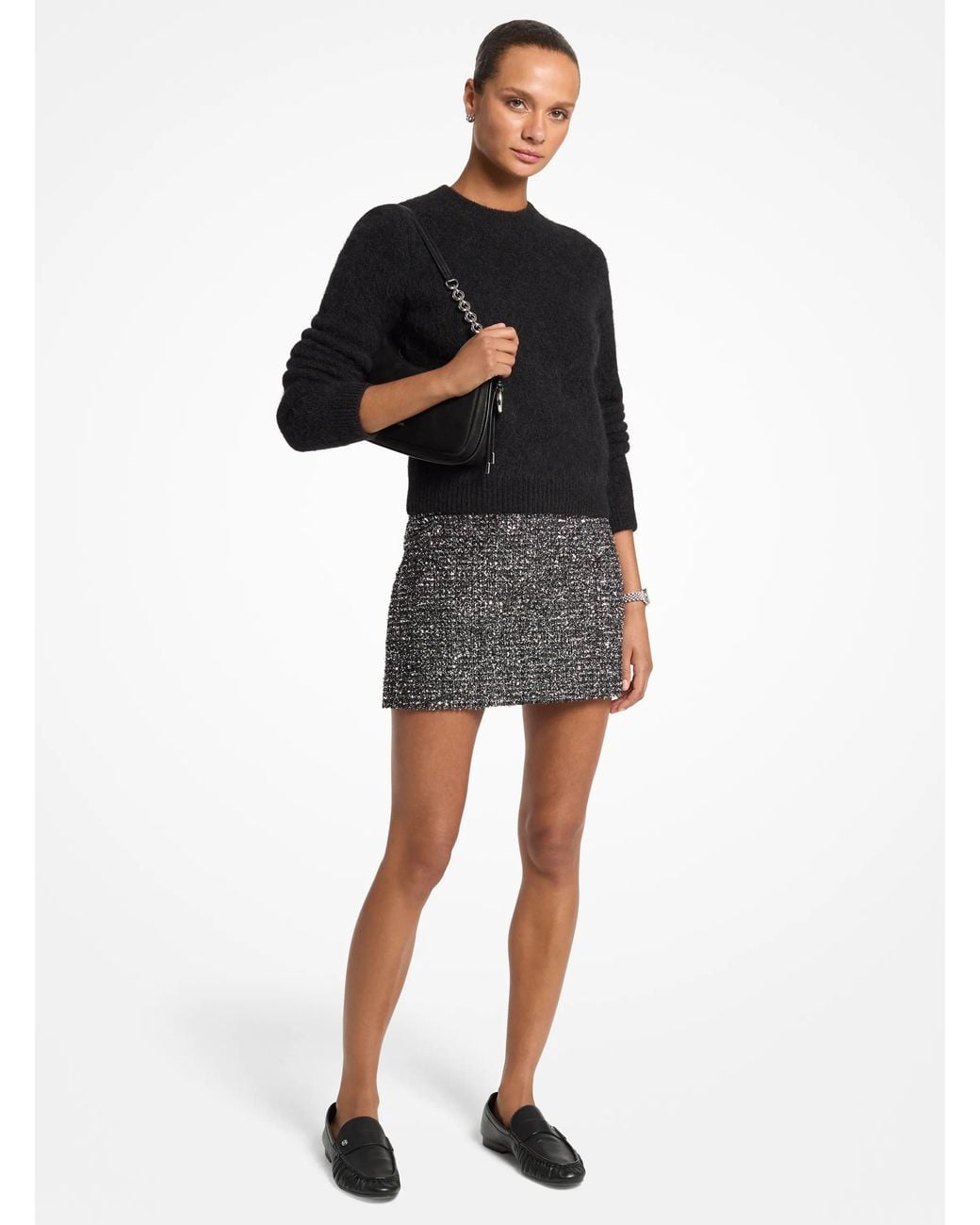 MICHAEL Michael Kors Black Michael Kors Metallic Tweed Mini Skirt