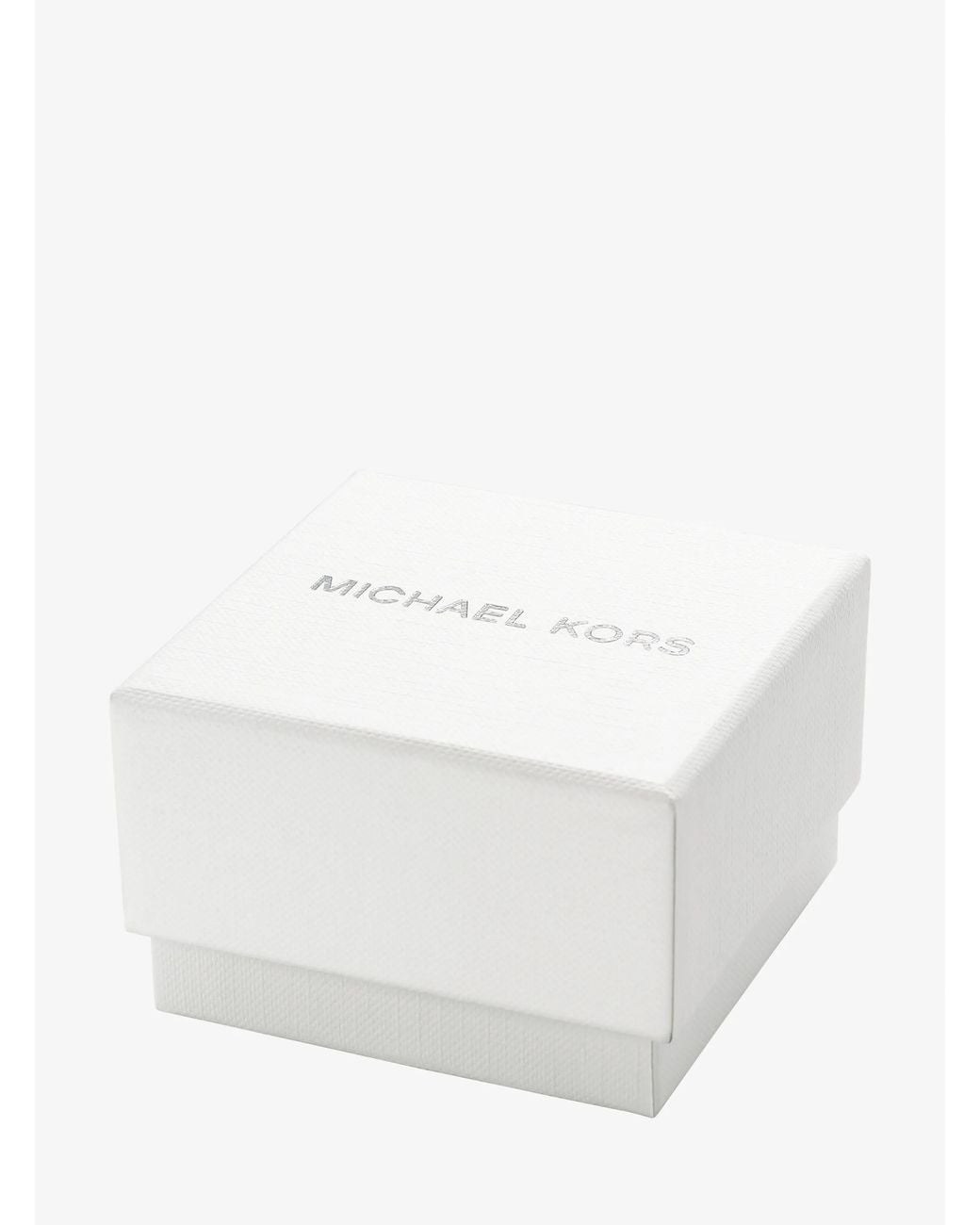 Michael Kors White Mk Suri Pavé-Tone Ring Watch