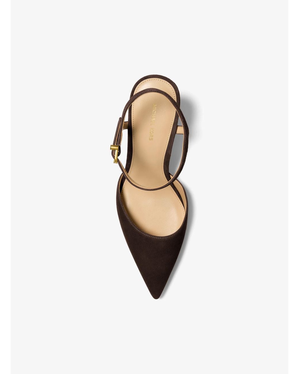 Michael Kors White Mk Amara Suede Slingback Pump