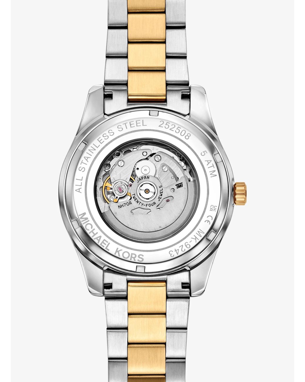 Michael Kors Metallic Mk Oversized Lexington Two-Tone Watch for men