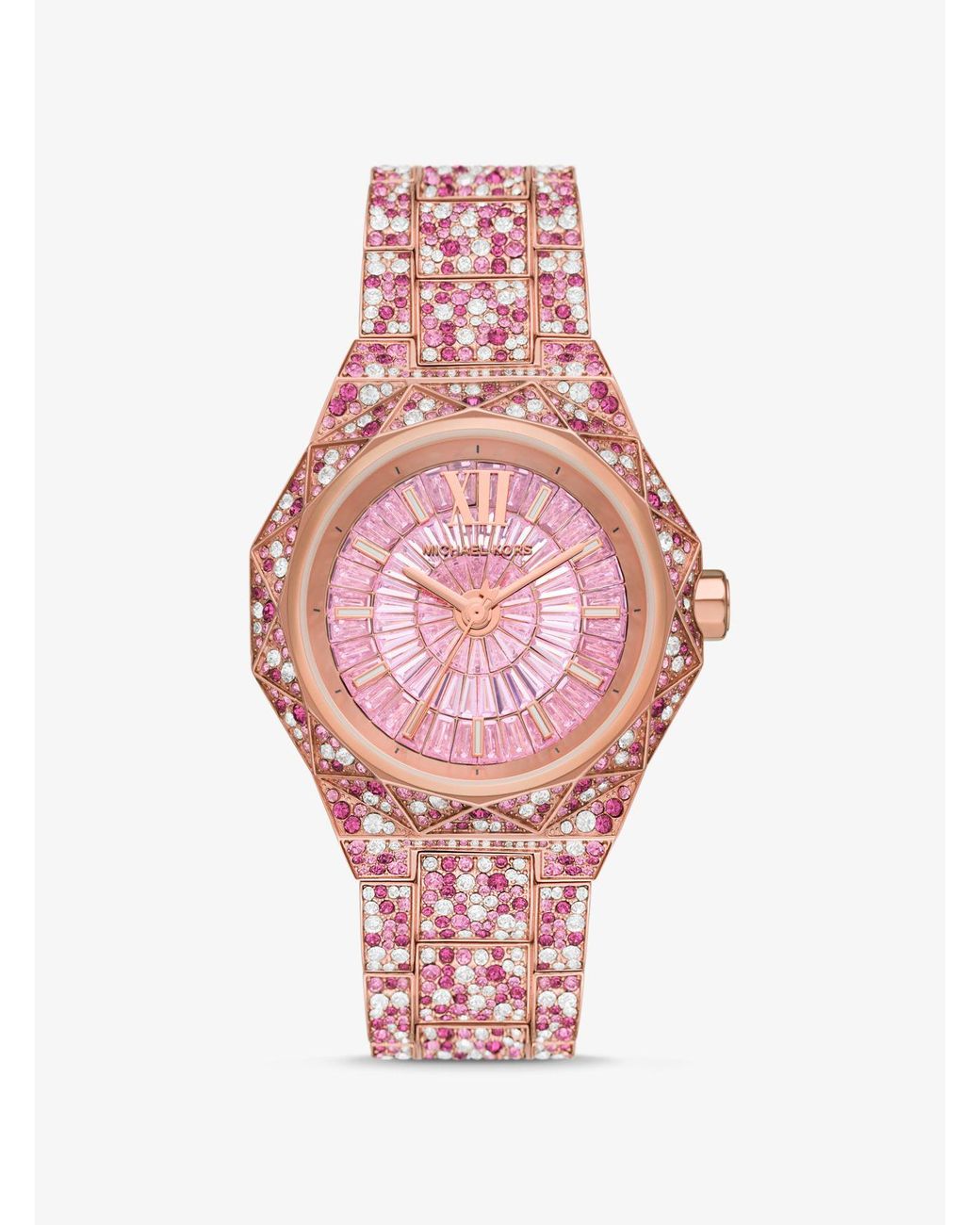 Reloj Raquel oversize de edición limitada en rosa con incrustaciones Michael Kors de color Rosa | Lyst