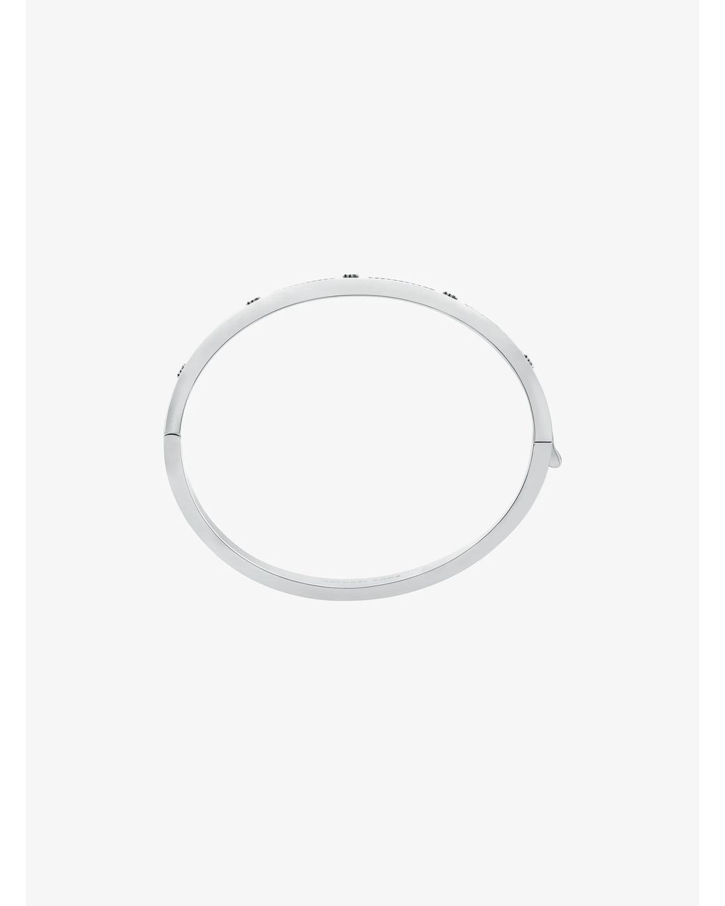 Michael Kors White Pavé Logo Stud Bangle