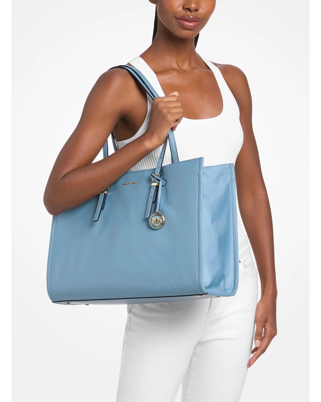 MICHAEL Michael Kors Blue Mk Zadie Large Nylon Tote Bag