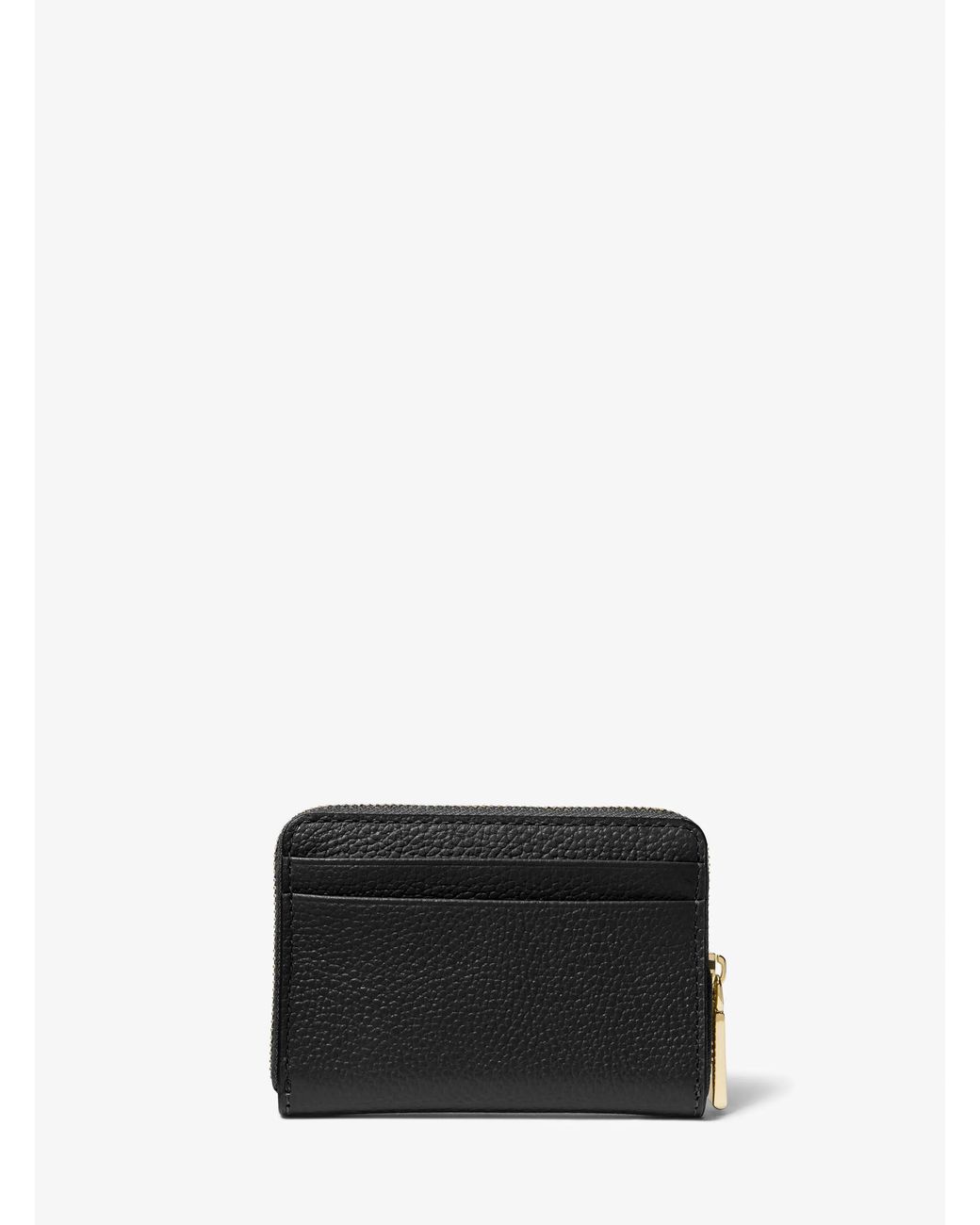 MICHAEL Michael Kors White Mk Jet Set Small Pebbled Leather Zip-Around Card Case