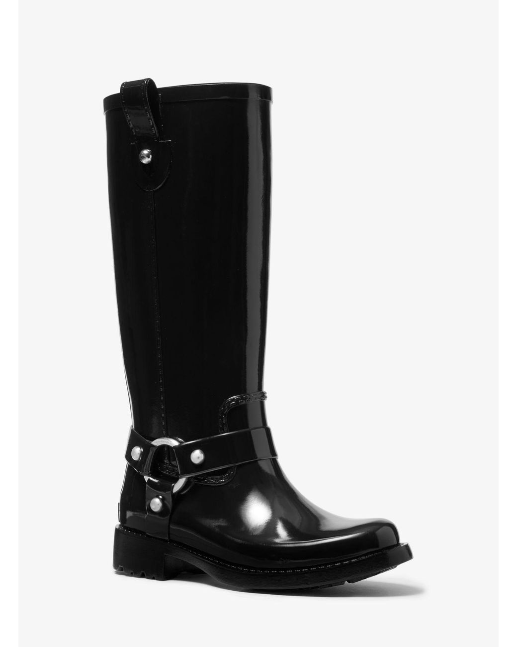 Michael Kors Stormy Rubber Knee Rain Boot in Black | Lyst