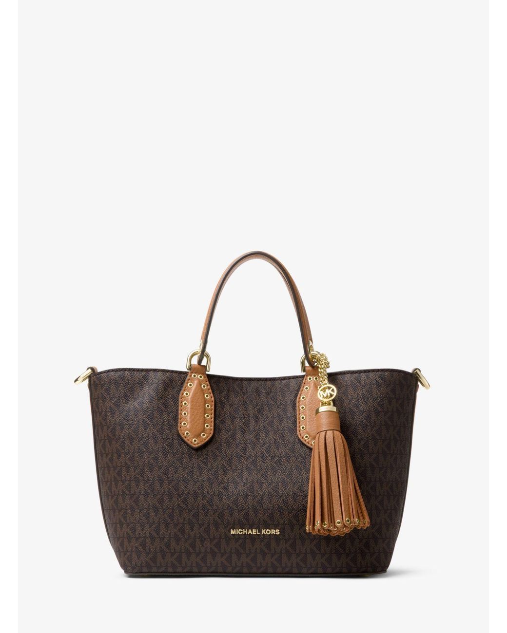 mk brooklyn small leather satchel