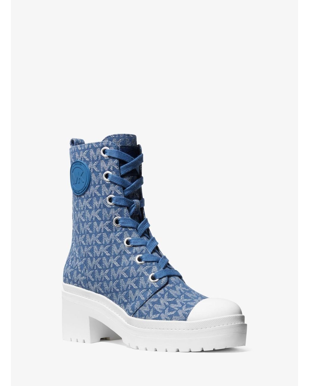catelyn denim logo jacquard and metallic stripe sneaker