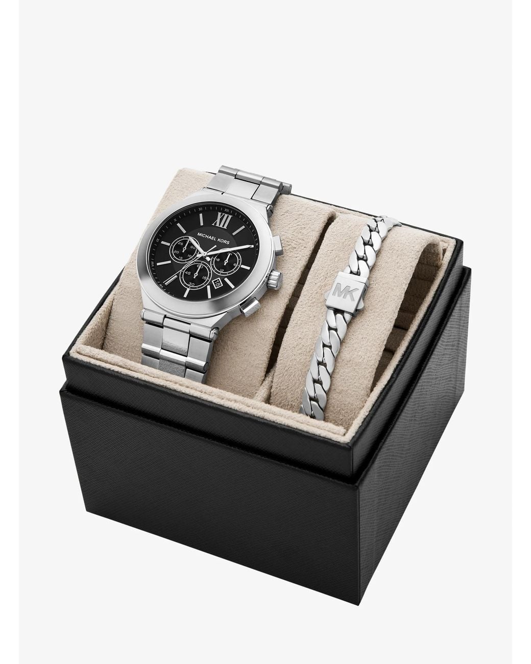 Michael Kors White Oversized Billie-Tone Watch And Bracelet Gift Set