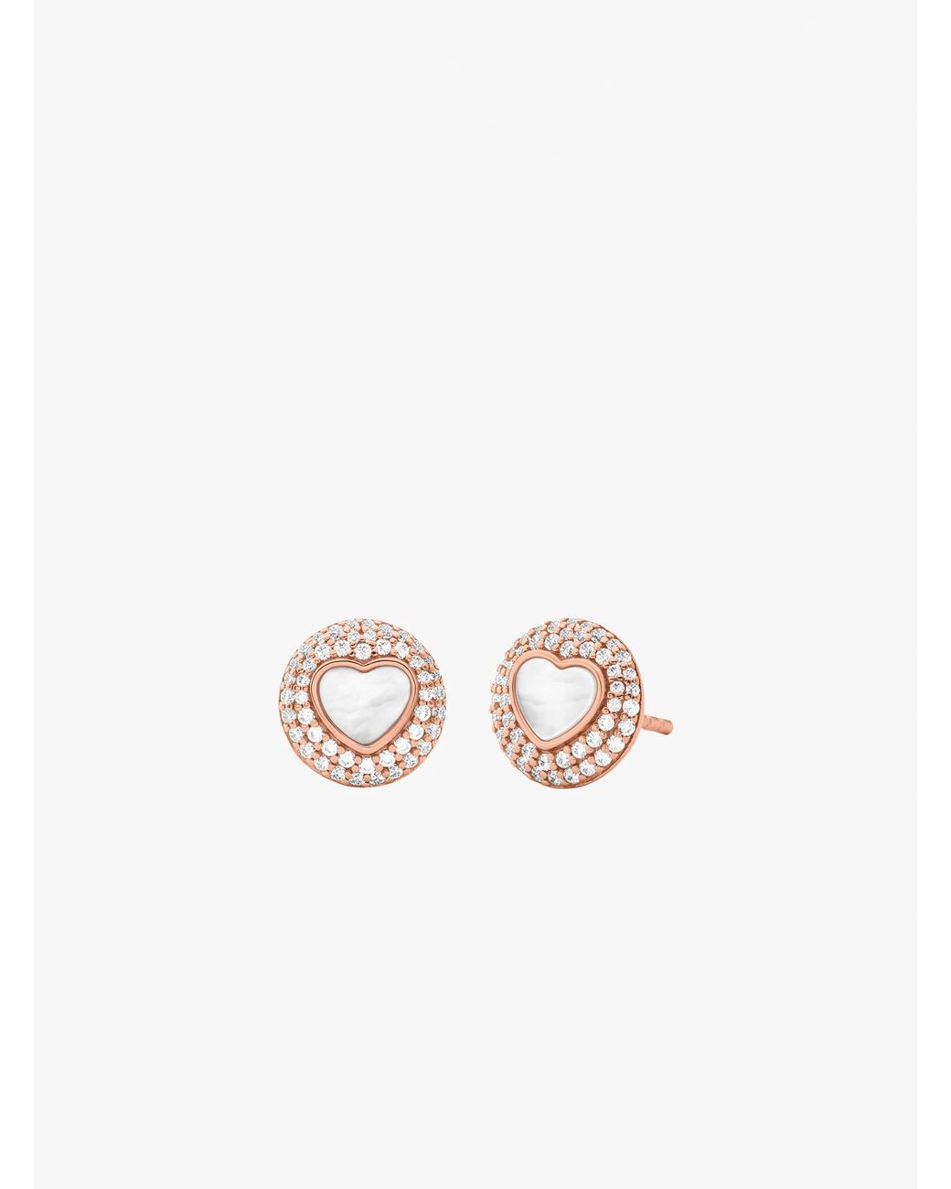 Michael Kors Metallic Mk Precious Metal-Plated Pavé And Mother-Of-Pearl Heart Jewelry Gift Set