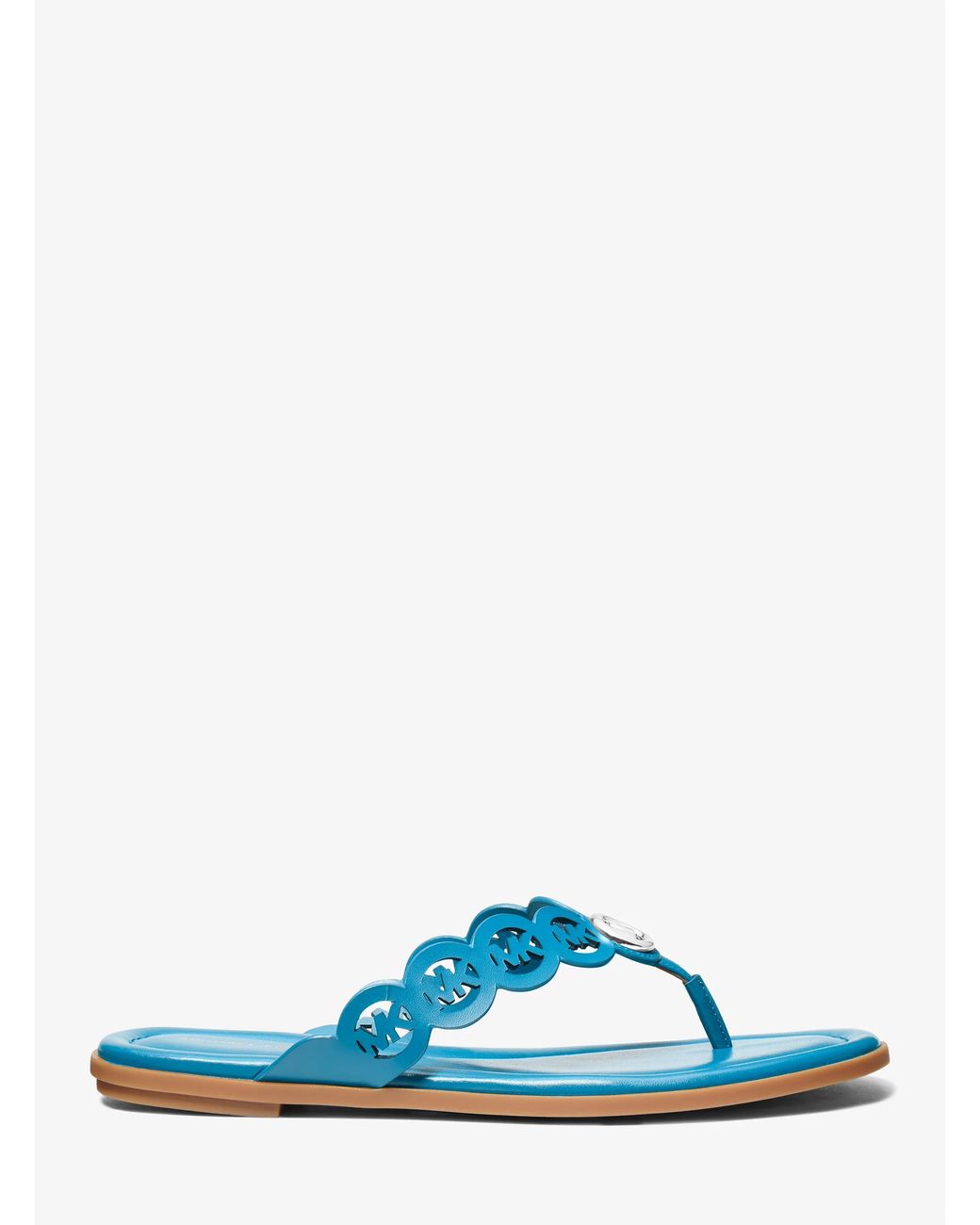MICHAEL Michael Kors Blue Mk Janie Perforated Logo Leather Sandal