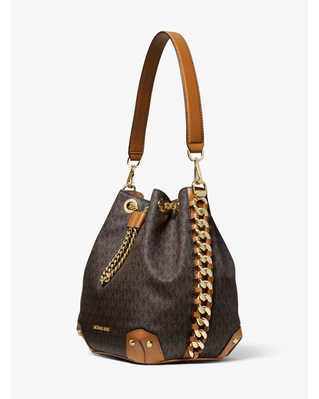 Sac seau Alanis de taille moyenne avec logo Michael Kors en coloris Marron Lyst