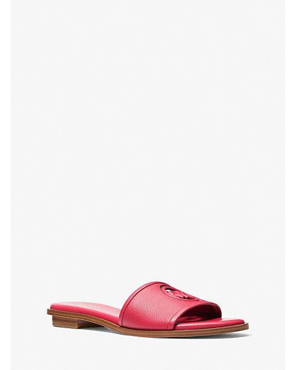 Michael Kors Deanna Cutout Leather Slide Sandal in Pink Lyst Canada